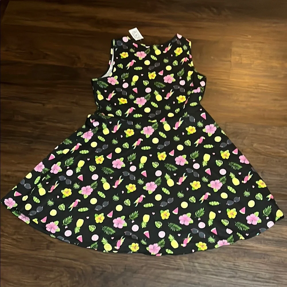 The Children’s Place Floral Dress Black with Pink/Yellow Accents XXL(16) NWT - Picture 5 of 5